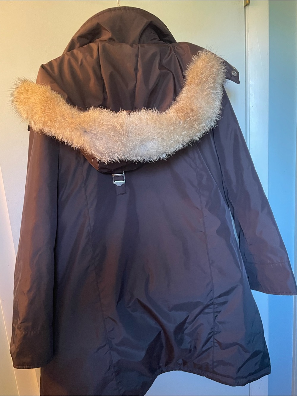 MICHAEL Michael Kors Chocolate Brown Long Trench Coat with Hood